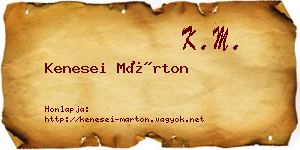 Kenesei Márton névjegykártya