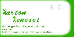marton kenesei business card